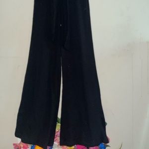 BLACK FLARE LEG PANTS